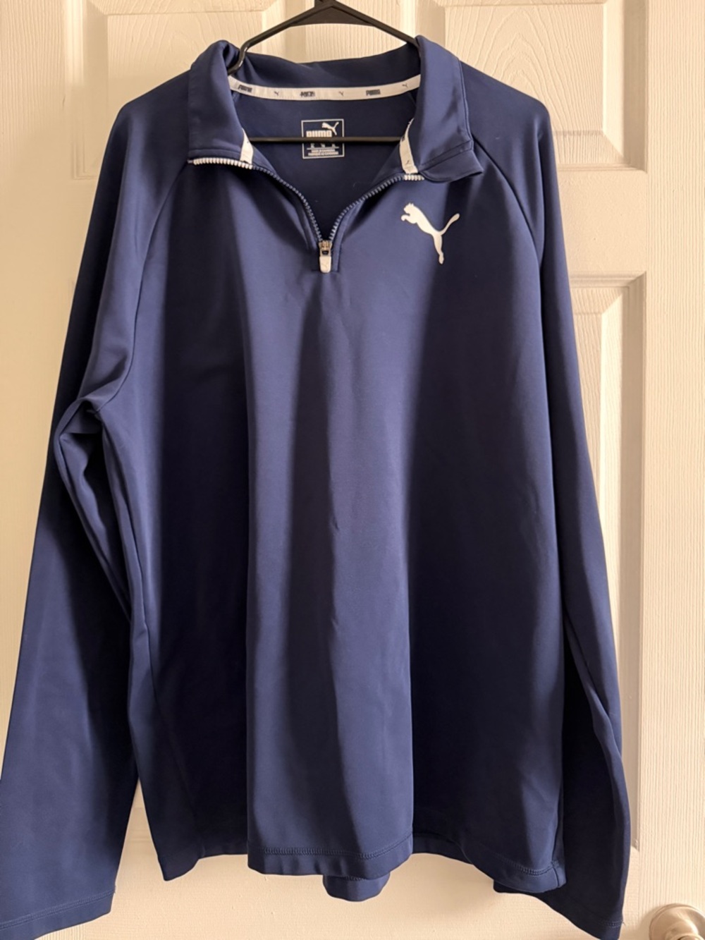 Puma Navy Blue Half-Zip Pullover with White Puma Logo